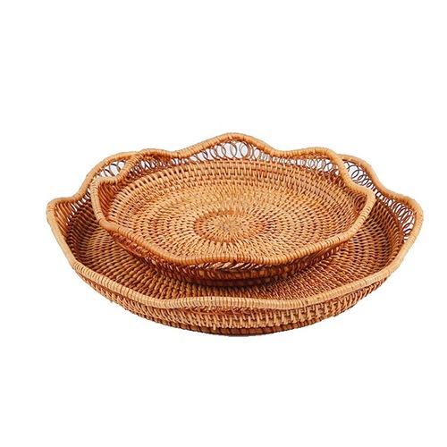 Vietnamese rattan fruit basket, creative retro living room home bread basket candy pastry basket storage box