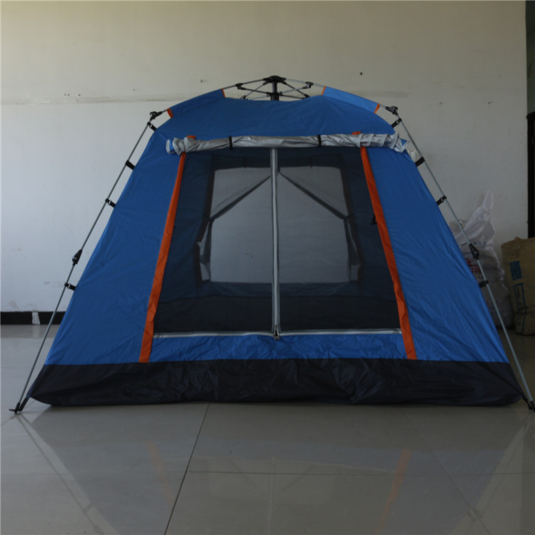 廠家直銷 四角帳篷 彈簧自動單層3-4人戶外野營帳篷