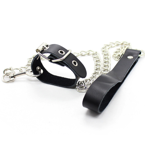 Sexy adult products penis ring cowhide JJ ring set ring men's equipment dog leash traction penis ring alternative toys