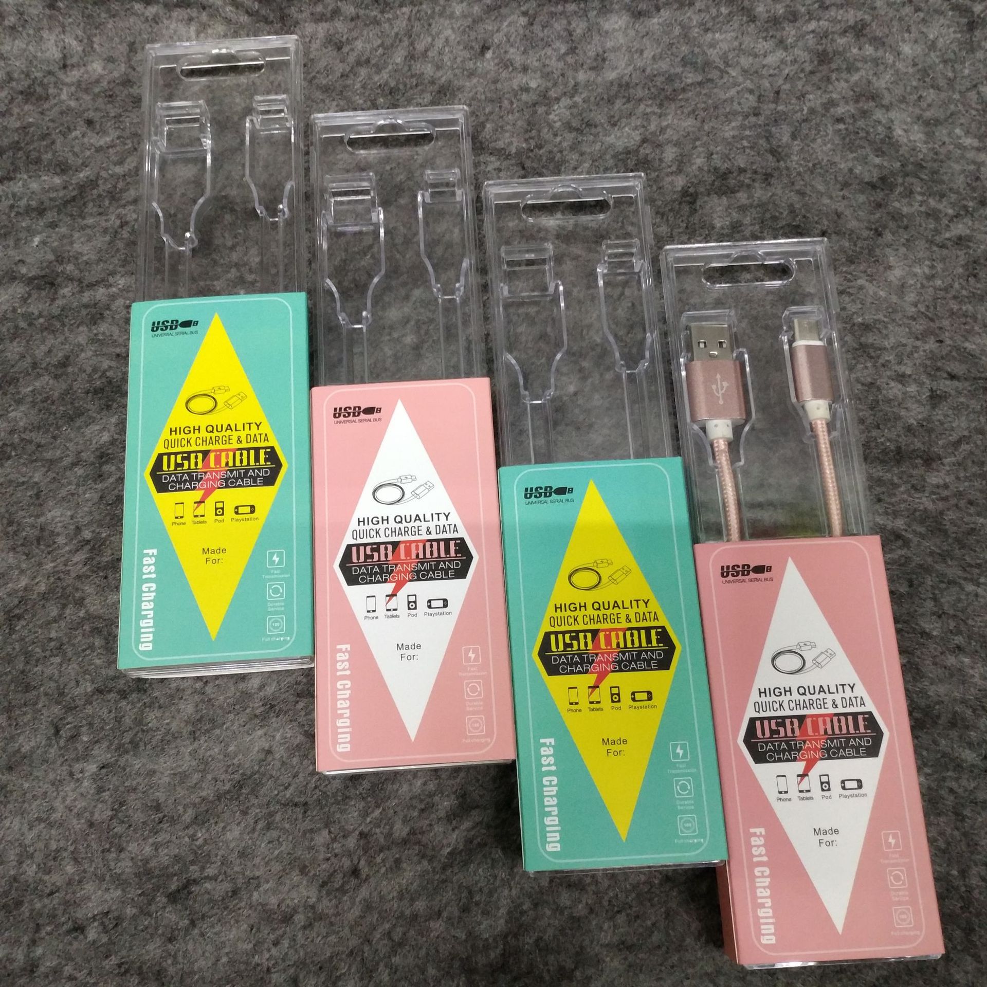 适用 苹果 三星数据线 水晶盒包装 中性水晶盒亚克力塑料透明硬盒