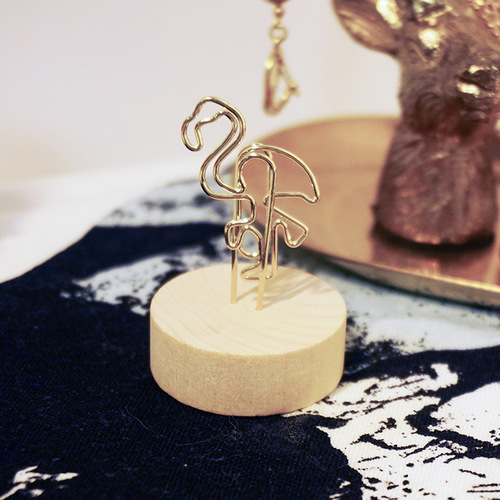 3 golden metal wire log message holders, fresh tropical rainforest wrought iron style note holders and photo holders