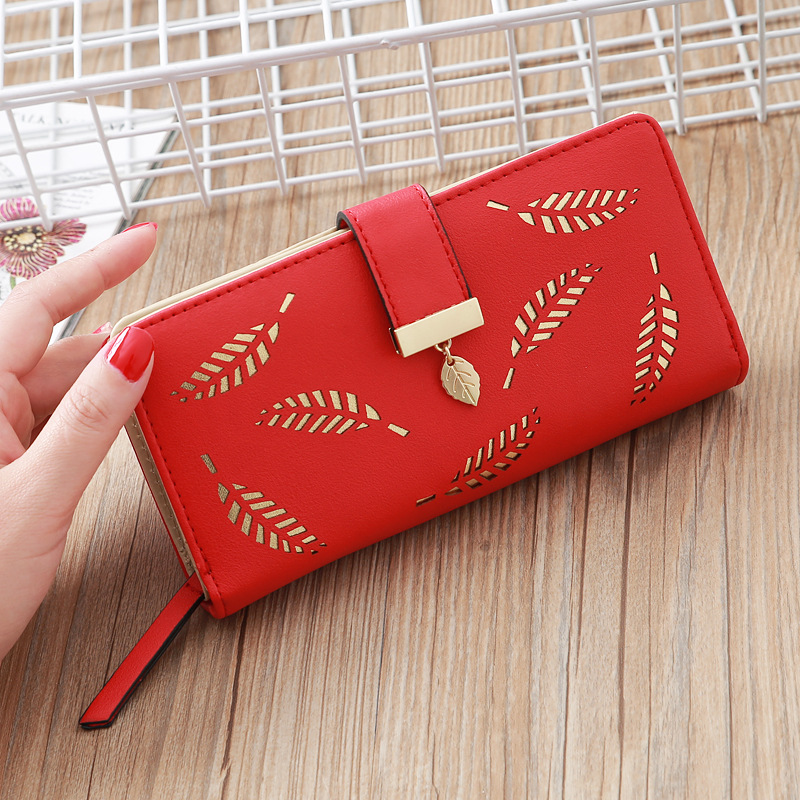 Women's Leaves Pu Leather Zipper Wallets display picture 3