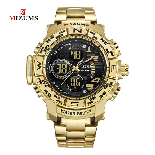 MIZUMS8002 men's watch sports watch quartz watch steel band men's watch electronic watch