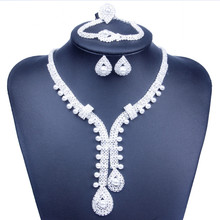 跨境飾品高檔精致項鏈套裝裸鑽珍珠項鏈四件套外貿原單jewelryset