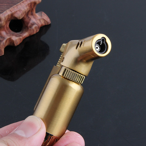 Personalized trendy creative outdoor barbecue kitchen smoking set electroplated elbow straight welding gun windproof lighter