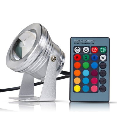 厂家直销LED水底浴缸灯10Wrgb七彩变色喷泉户外防水泳池灯跨境|ms