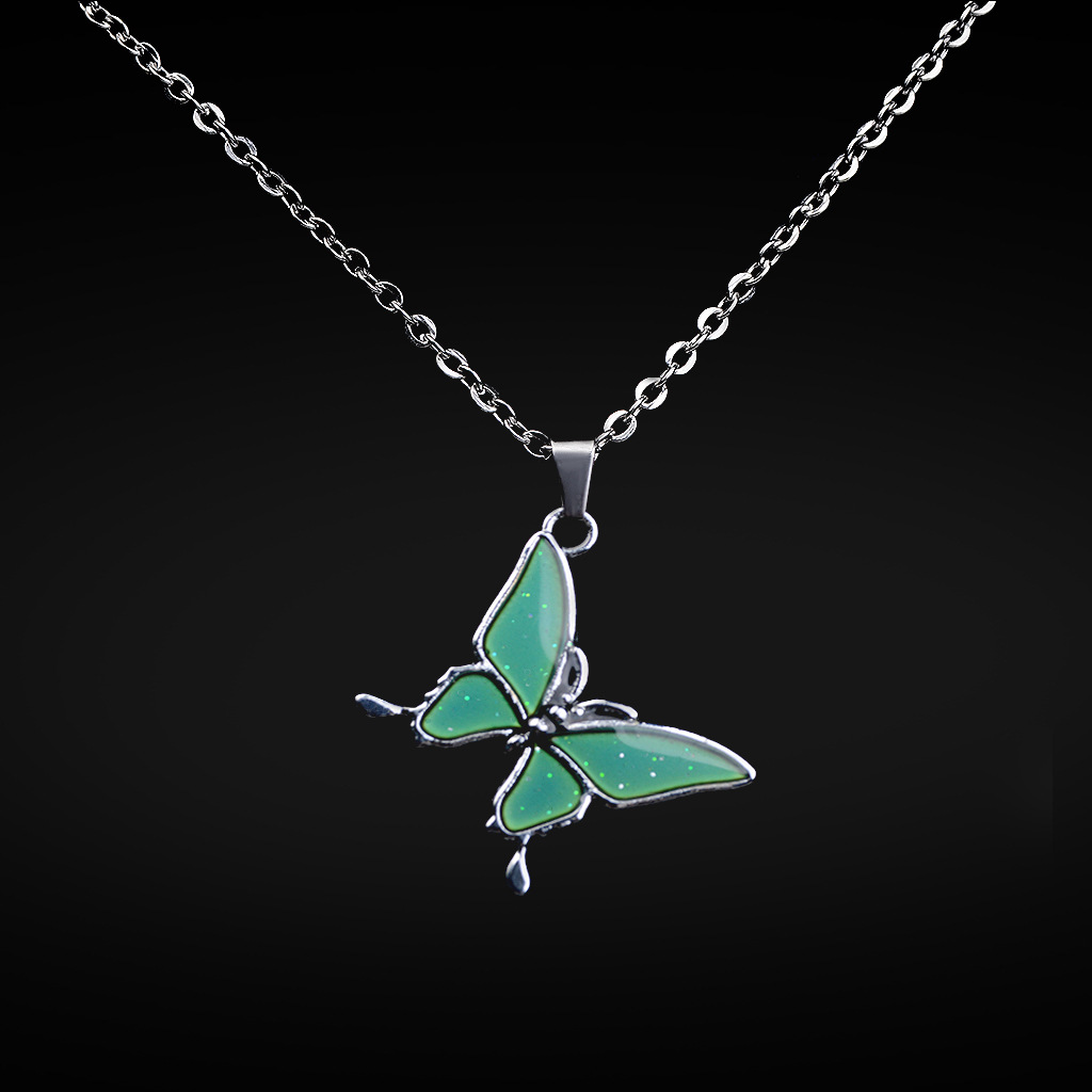 Fashion Butterfly Temperature Change Color Stainless Steel Necklace display picture 6