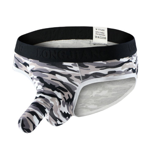 Bullet separation underwear men's briefs cotton camouflage sexy youth pants elephant underwear U convex bag trend 449