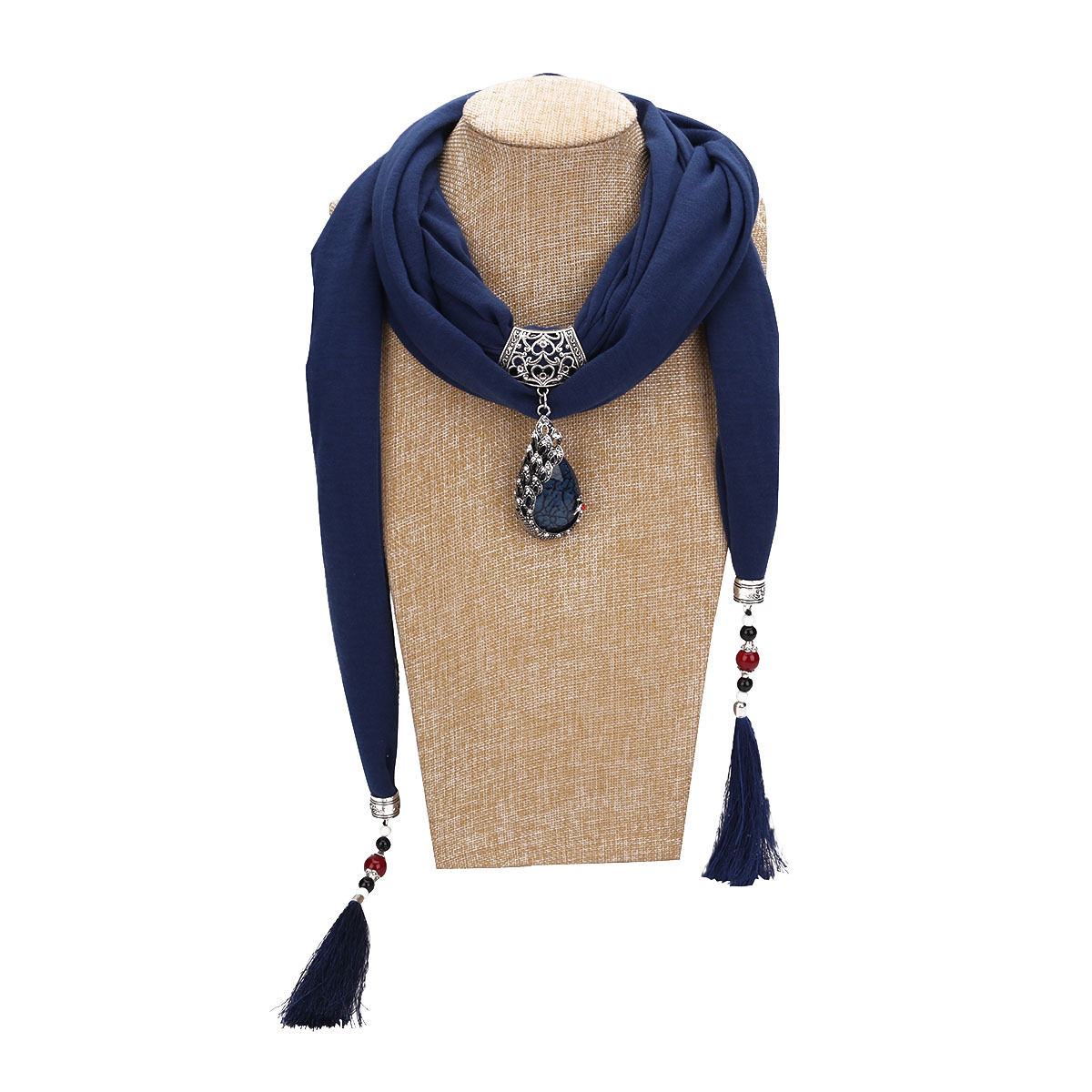 Women's Elegant Solid Color Cotton Tassel Scarf display picture 2