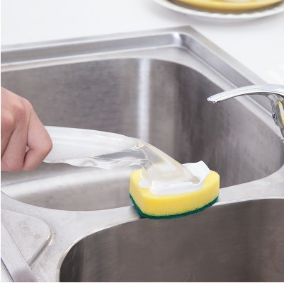 Handle Plus Dishwashing Detergent Sponge Pot Washing Brush Head, Kitchen Powerful Decontamination Cleaning Brush Head