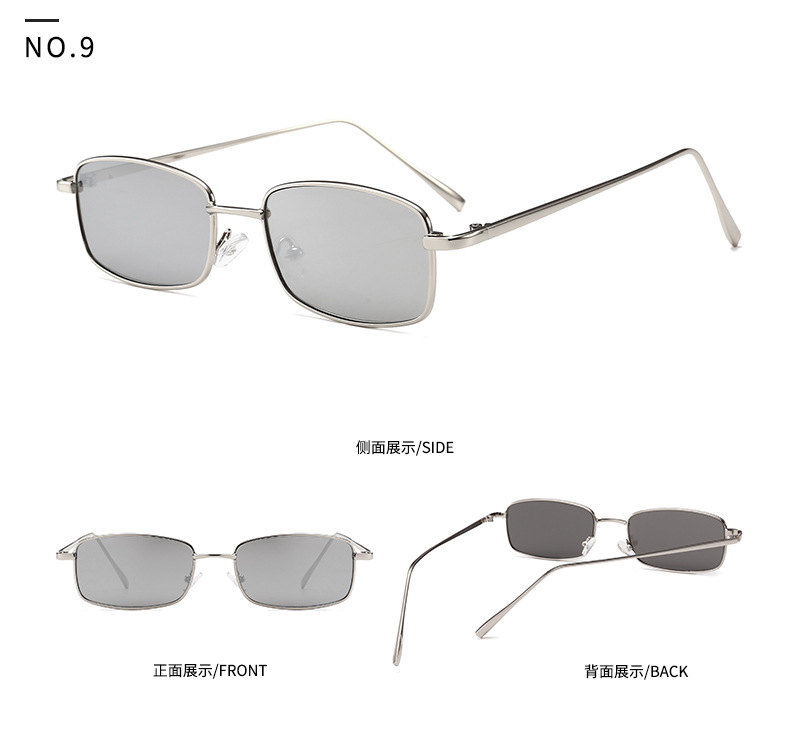 Capsule-shaped Narrow Retro Sunglasses European And American Catwalk Square Sunglasses display picture 5