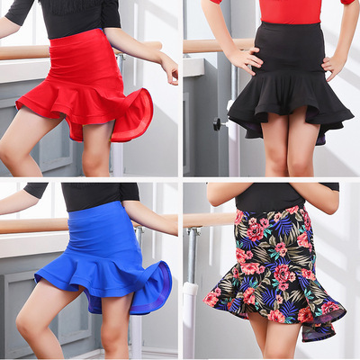 Children's latin Dance skirts  fish bone big swing skirt girls Latin dance skirt children's dance skirt half skirts