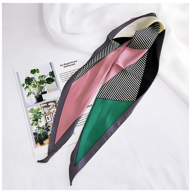 New Colorblock Diamond Small Scarf Fashion Shawl display picture 10