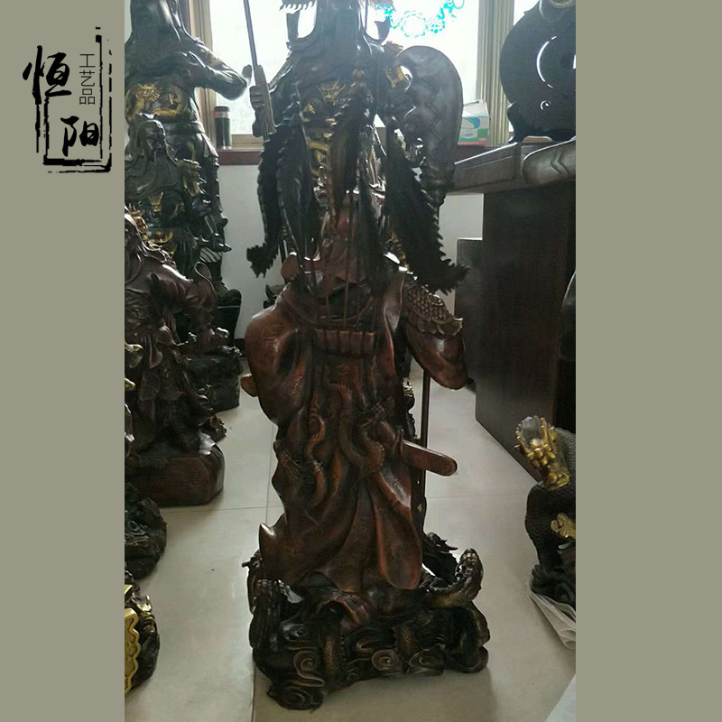 铜雕九龙关公背后图片