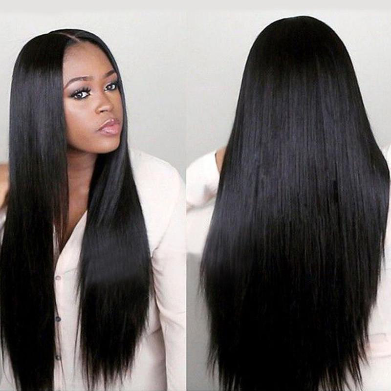 European And American Black Long Straight Hair Wig Wholesale display picture 1