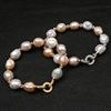 Fashionable organic bead bracelet from pearl, micro incrustation