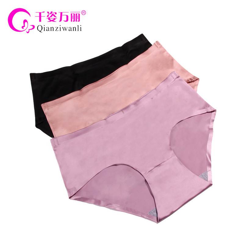 Zi Renaissance lady modal Single chip No trace Flat angle Underwear Middle-waisted pure cotton Crotch sexy Hip pants