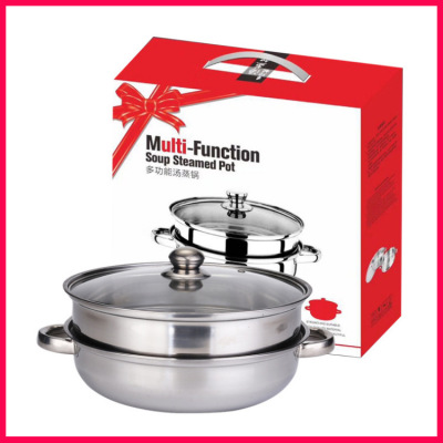 Stainless steel Soup steamer family suit festival gift steamer kitchen Supplies double-deck steamer Promotion gift