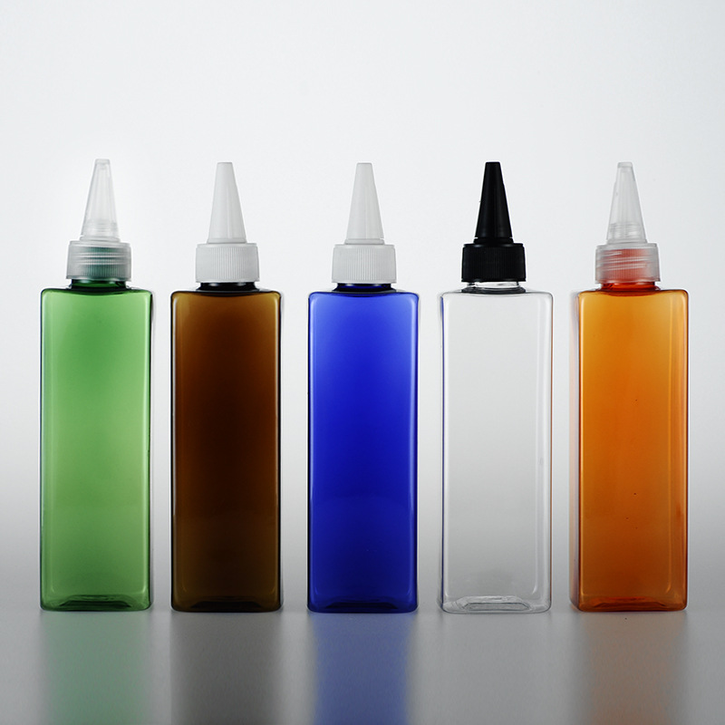 250ml方瓶配尖嘴盖 化妆品包装精华乳液纯露分装pet空瓶子