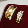 Men's golden fashionable ring for beloved, wish, 18 carat, European style