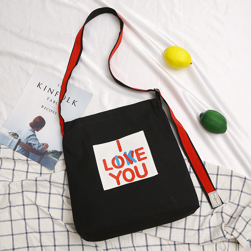 wholesale new pattern Korean Edition Canvas bag One shoulder Simplicity leisure time Versatile ins Diagonal Bag printing Canvas bag