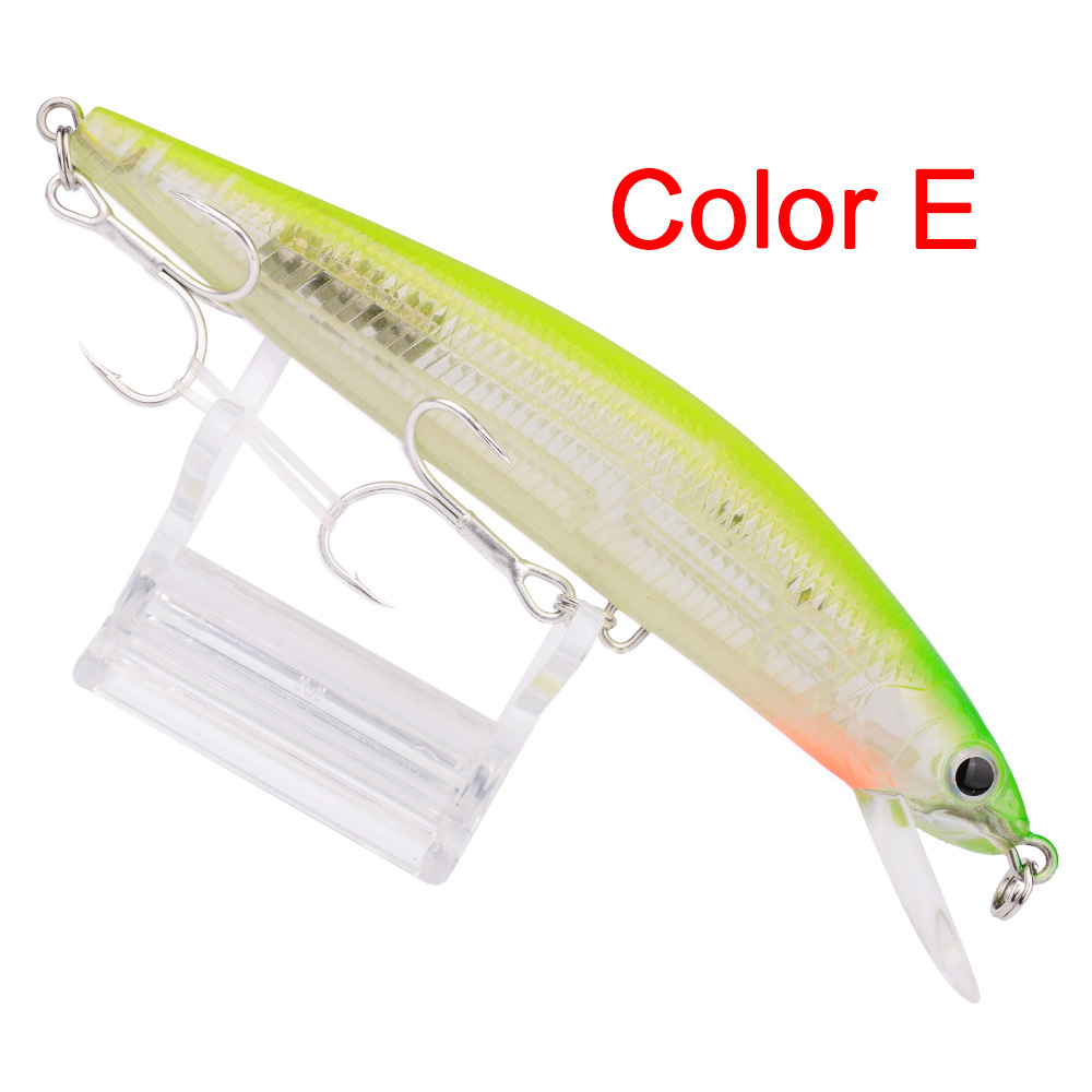 5 Colors Shallow Diving Minnow Lures Sinking Hard Plastic Baits Fresh Water Bass Swimbait Tackle Gear