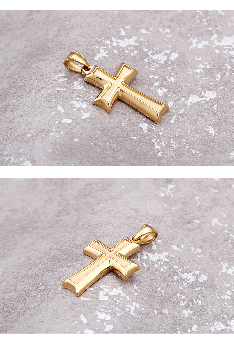 304 Stainless Steel Chain Material Housewarming, Anniversary, Business, Wedding, Travel, Birthday, Festival Occasion Retro Glossy Cross Stainless Steel Pendant Wholesale Nihaojewelry