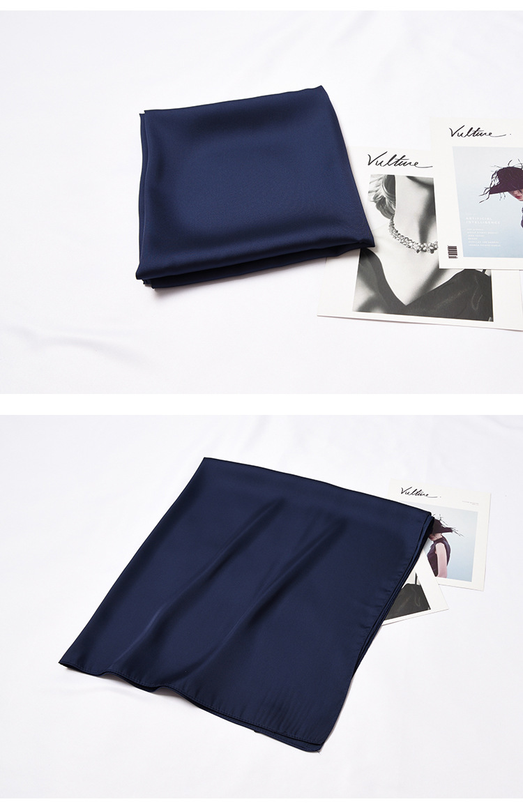 123g Weight Silk Scarf Classification Daily Occasion Satin Material Solid Color Pattern Summer, Spring, Autumn Season Women'S Gender Simple Style Style Women's Simple Style Solid Color Satin Silk Scarves 11
