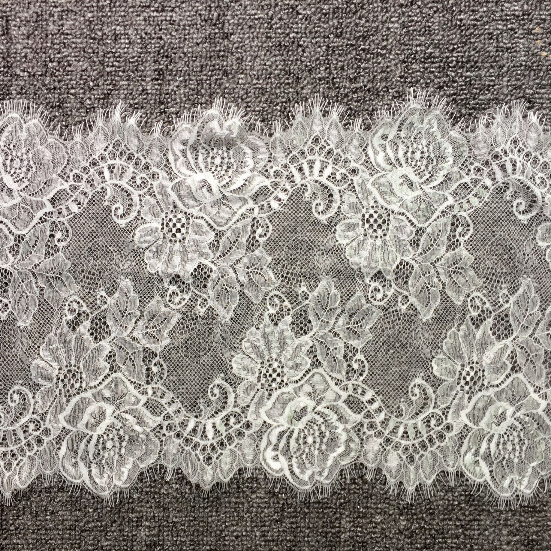 福建厂家供应蕾丝睫毛花边无弹弹力睫毛花边刺绣服装内衣鞋帽辅料