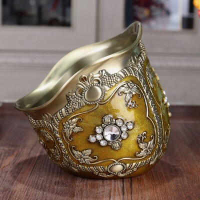 Metal Trash Bin Household Desktop Living Room Coverless Mini Bedroom European Style Bathroom Creative Office Garbage Bowl