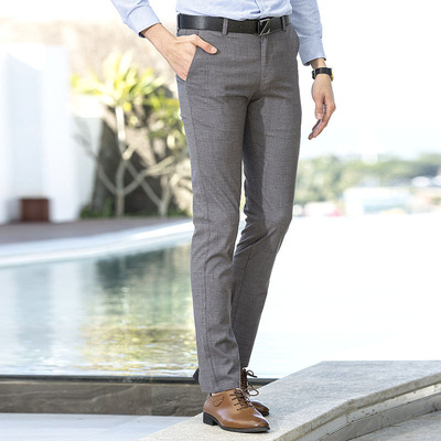 2018 Spring and summer men's wear Casual pants Men's Korean Edition Dark lines trousers Straight Elastic force Casual pants Manufactor wholesale