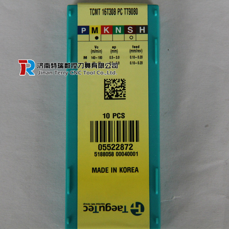 TAEGUTEC刀具 特固克车刀片TCMT090208FGTT5100钢件加工