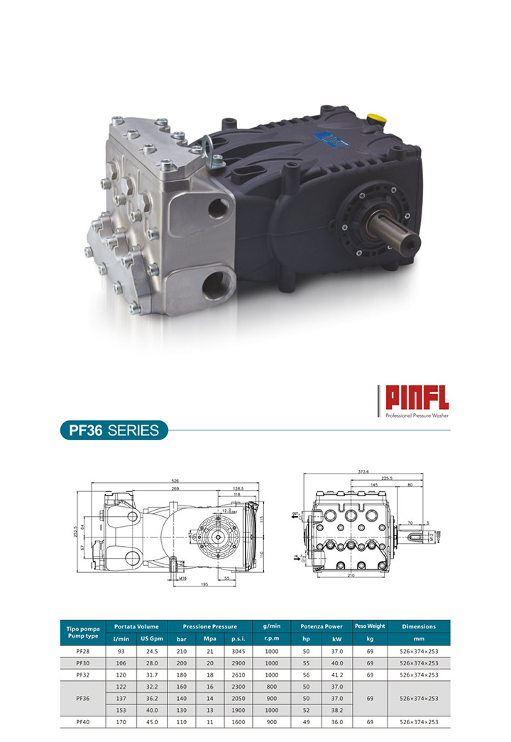 厂家直销德国品孚PINFL高压泵 洗扫车清洗车PF36高压水泵