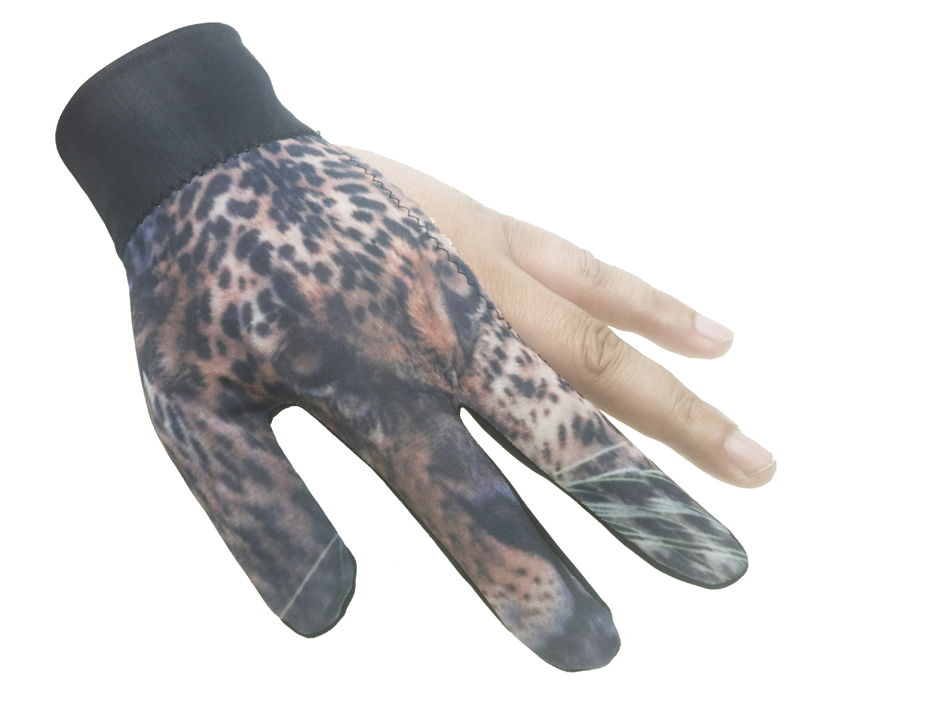 Alto elástico antideslizante resistente al desgaste transpirable de tres dedos guantes de billar guantes sunoke guantes de billar al por mayor