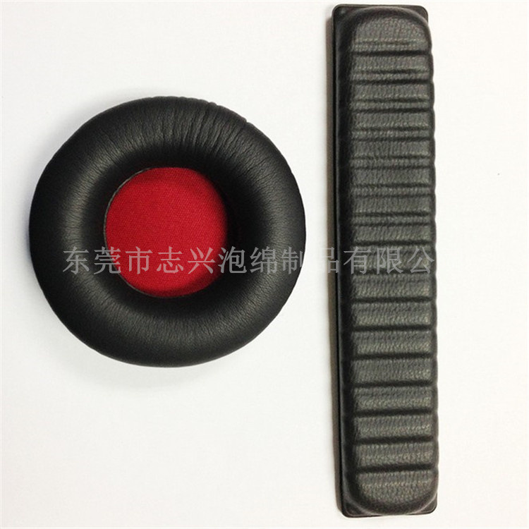 志兴定制批发 高周波耳机套 吸塑成型皮耳套 车缝海棉PU 耳机头梁