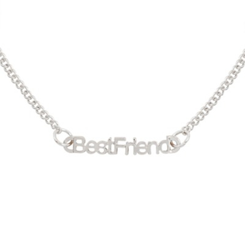 New Fashion Best Friends English Alphabet Necklace Environmental Protection Color Preservation Electroplated Gold Silver Black Clavicle Chain Wholesale display picture 17