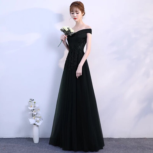 Evening Dresses cocktail party banquet dress vestido de banquete de cóctel Party evening dress long sexy one shoulder female wedding performance