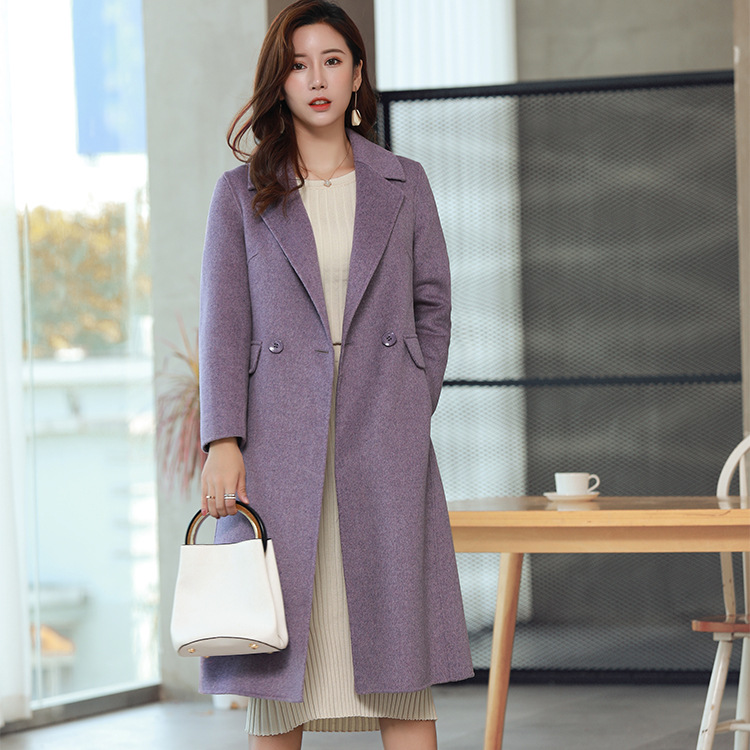 一件代发秋冬新款双面羊绒大衣时尚气质韩版羊绒外套呢大衣女2018