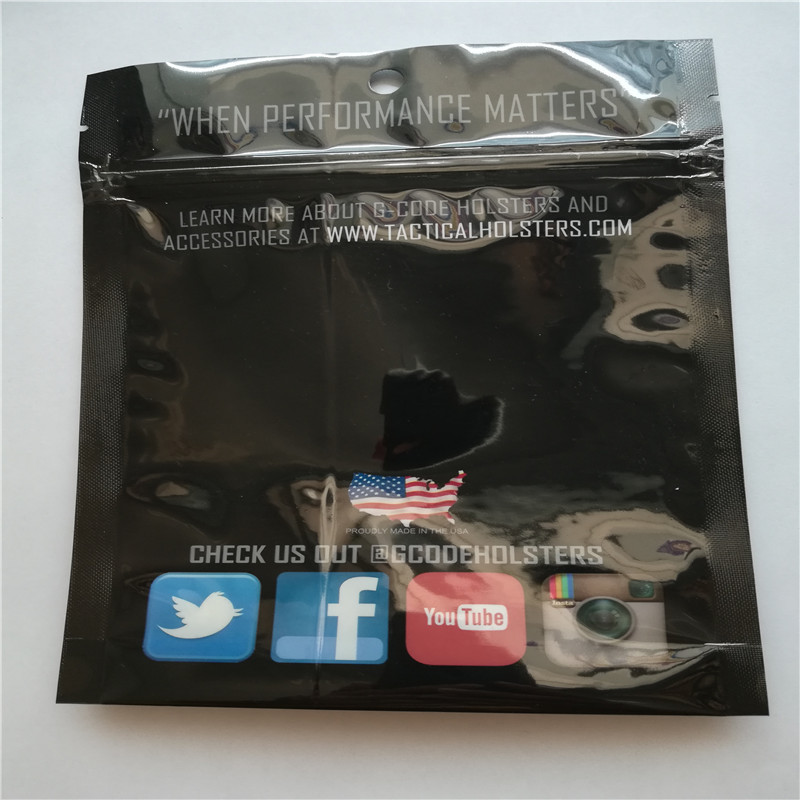 黑色pet复pe贴骨自封袋出口彩色印刷ＯＰＰ复ＣＰＰ三边封拉链袋