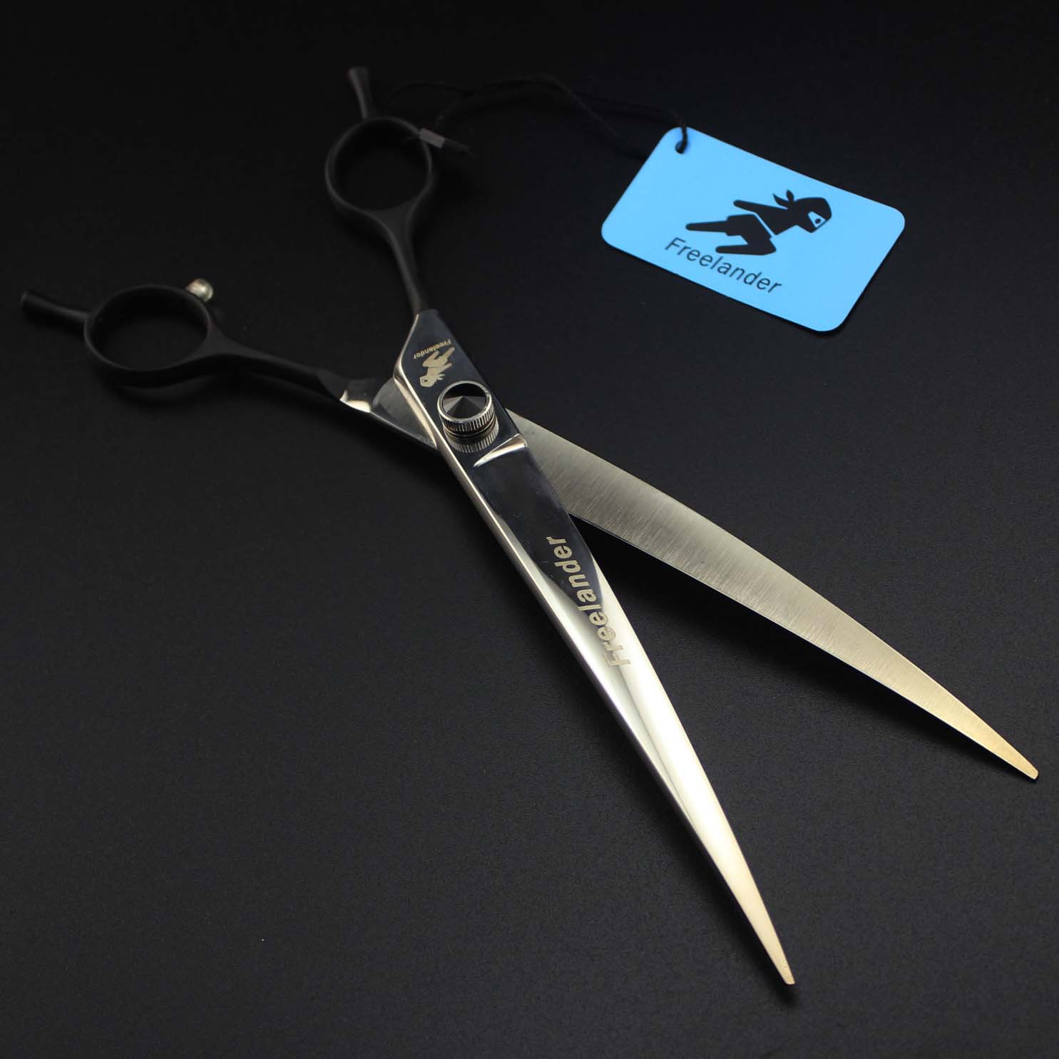 8.0寸 神行者 宝石黑色柄 左手弯剪 双尾弯剪  高档美容剪 送包