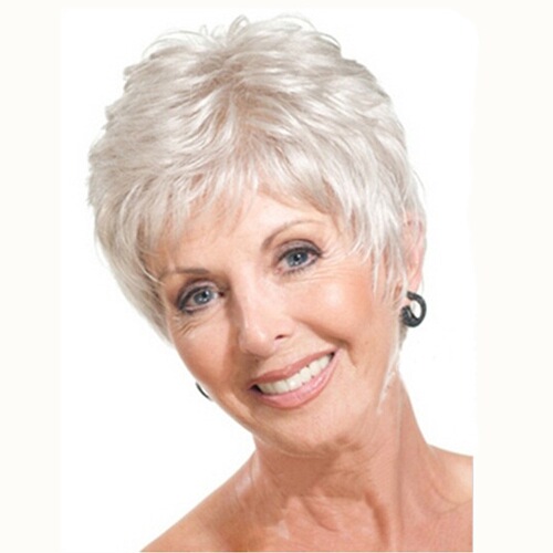 Manufacturer's wig dropshipping for Europe and the United States AliExpress ebay fashion temperament wig white short straight hair mother wig