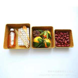 Household products woven vase, dried flowers, desktop snacks, key storage box, storage basket, storage basket, rattan woven storage