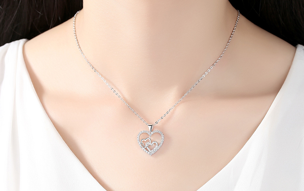 Basic Modern Style Heart Shape Alloy Copper Plating Women's Pendant Necklace display picture 4