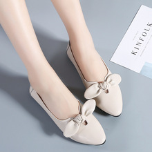 2018新款欧美时尚女鞋平底尖头单鞋外贸欧美工作鞋懒人鞋一件代发