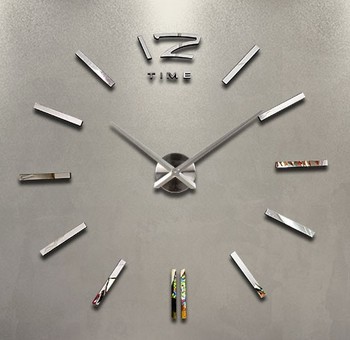 Reloj de pared de espejo EVA de gran tamaño, reloj silencioso de acrílico DIY de moda creativa, venta al por mayor en stock