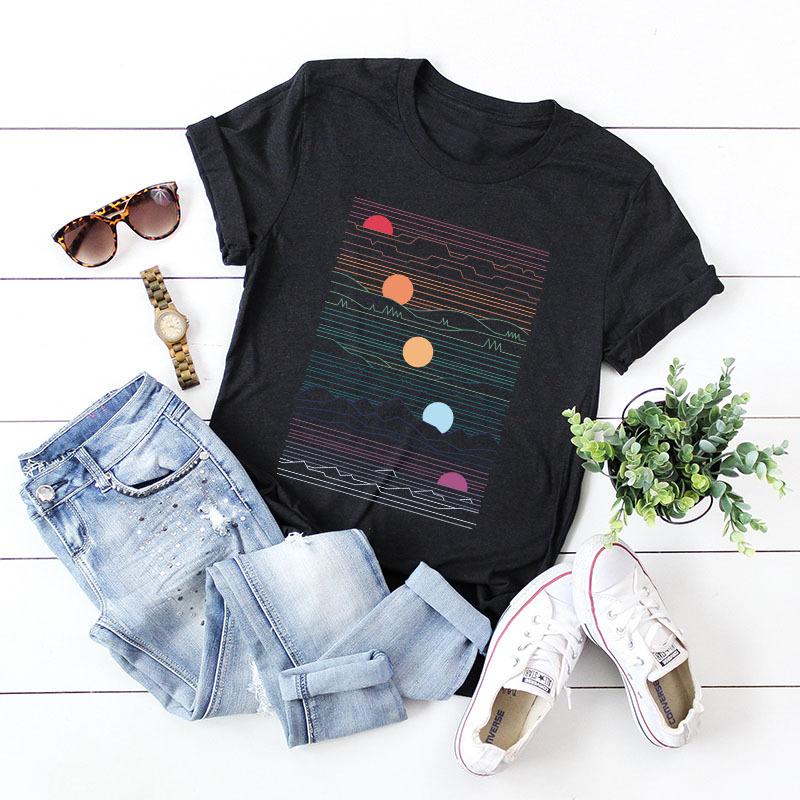 wholesale creative geometric top women's t-shirt summer short sleeve NSSN483