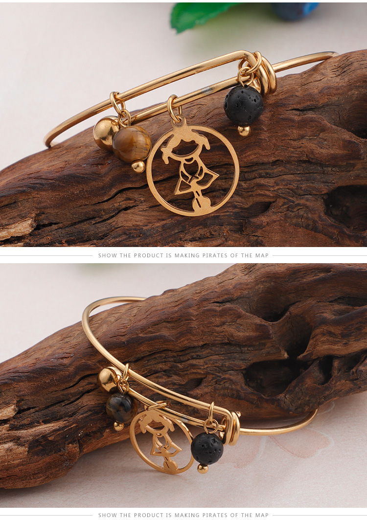 Pulsera De Acero Inoxidable Colgante De Figura Hueca Coreana Al Por Mayor Nihaojewelry display picture 4