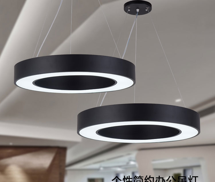 led吊灯空心圆办公室灯现代简约创意会议室餐厅环形灯圆形工装-阿里巴巴