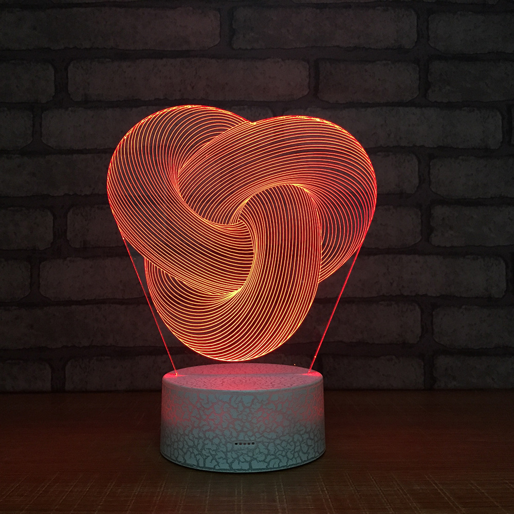 亚马逊爆款 爆裂纹3D灯小夜灯台灯