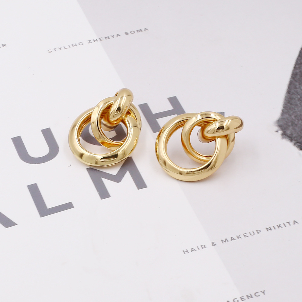 Geometric Pattern Women'S Gender 1 Pair Exaggerated Geometric Metal Plating Women's Drop Earrings